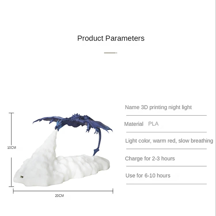 Fire breathing Dragon Lamp