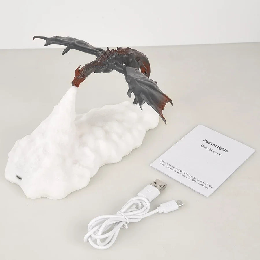 Fire breathing Dragon Lamp